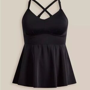 Torrid Black tankini top brand new and in bag